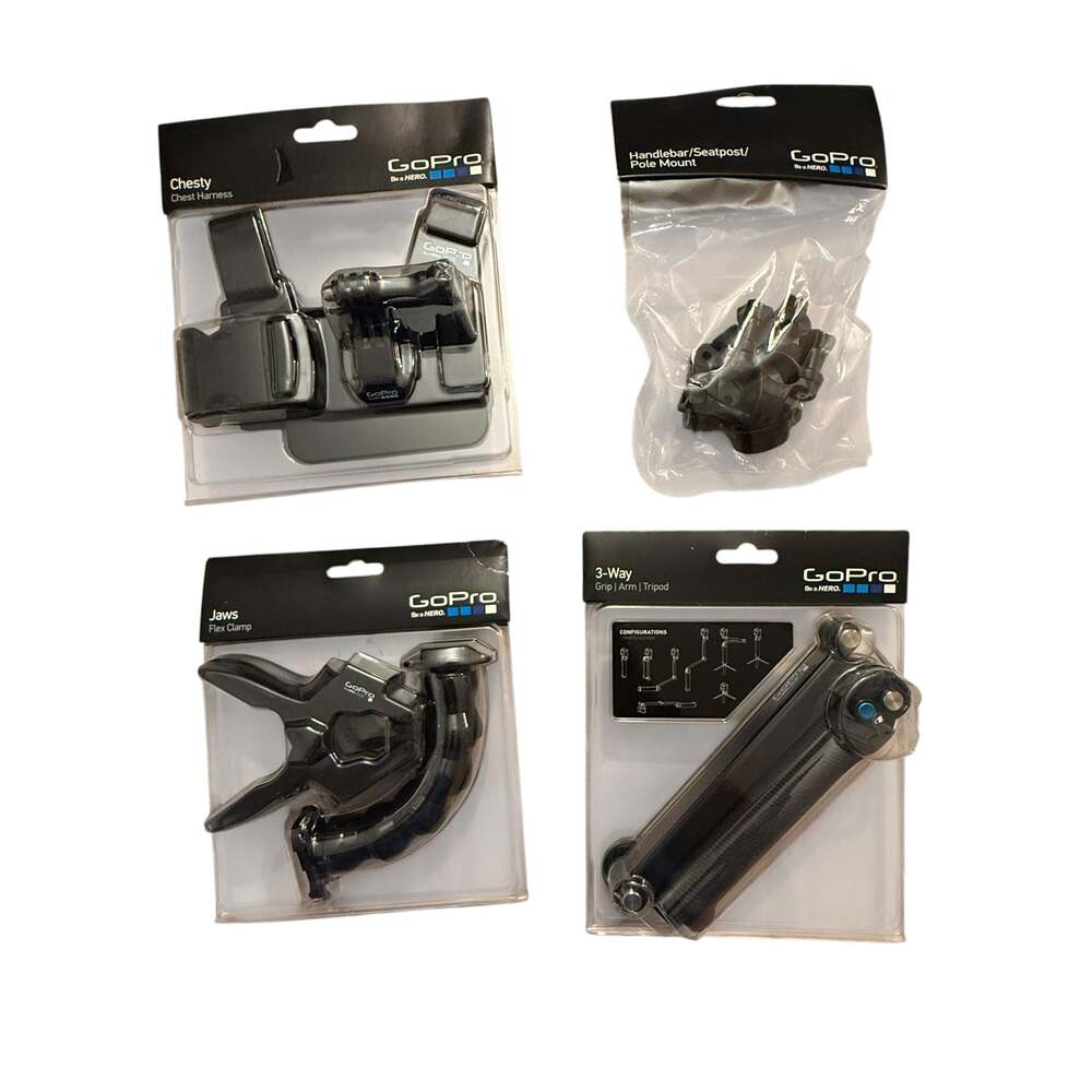 GoPro Chesty, Jaws, 3-Way, and Handlebar/Seatpost/Pole Mount Accessory Bundle